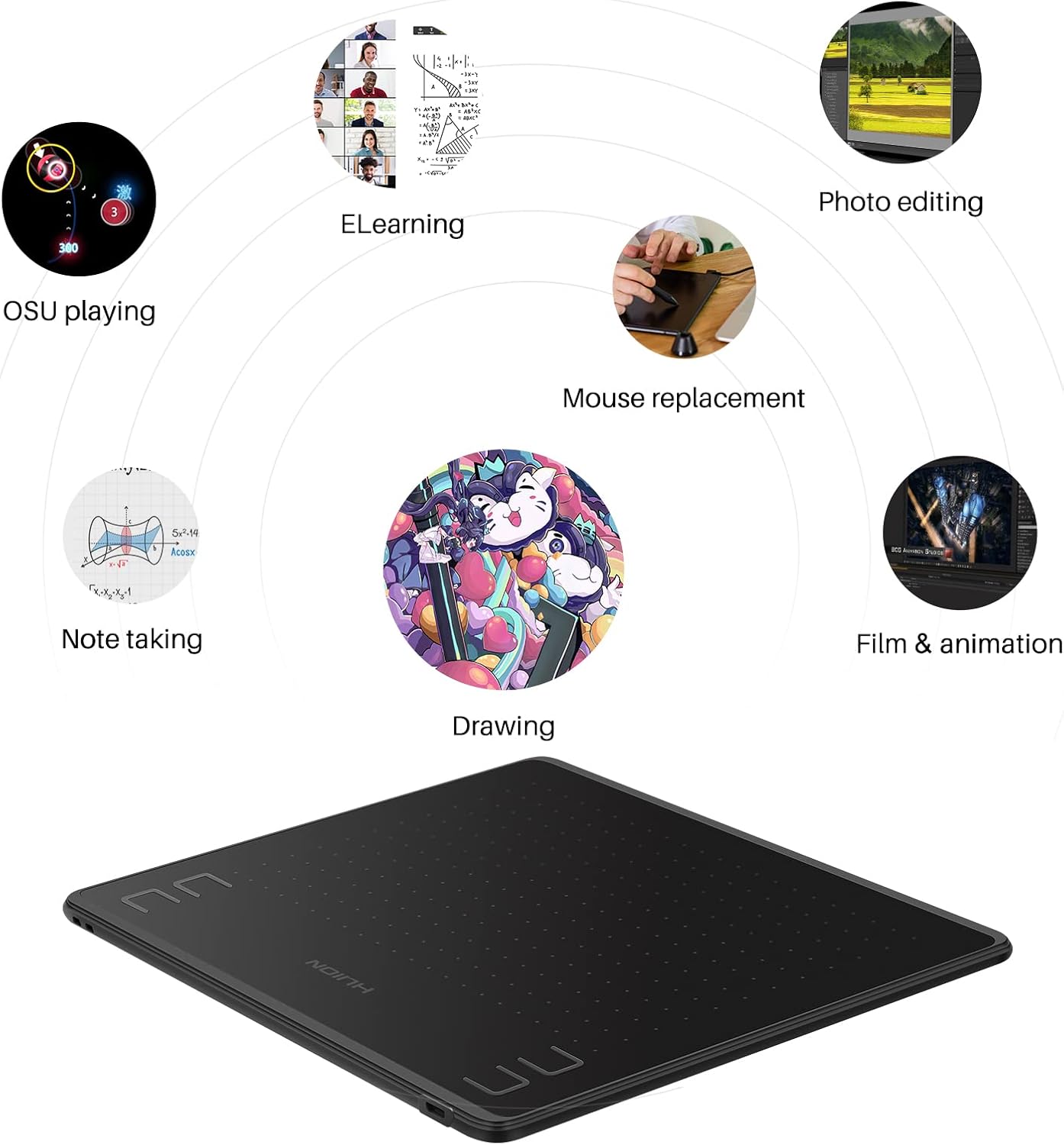 HUION HS64 tableta gráfica de  - Graphic Tablet Accessories reseña y precio